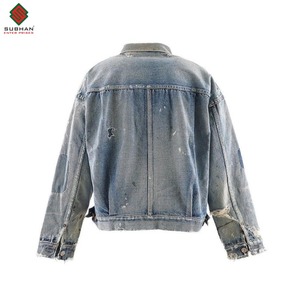 Chaqueta Vaquera Desgastada y Rasgada SAINT MICHAEL x BERBERJIN Azul Chaqueta de Primera Calidad - Product Image 2