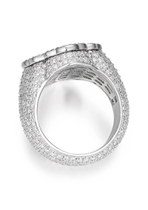 Baguette-cut Stunning 925 <b>Sterling</b> <b>Silver</b> VVS Moissanite Two Tone 3D <b>Cross</b> Ring - Product Image 4