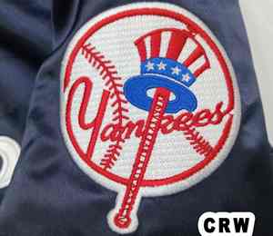 Nom et numéro d'équipe personnalisés Veste bombardier en satin Veste de baseball en satin brodé par lot Collage pour hommes quantité minimale de commande bas - Product Image 6