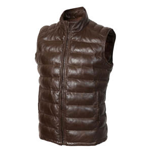 เสื้อแจ็คเก็ตหนังขนแกะแท้สำหรับผู้ชายเสื้อกั๊กแบบพอง - Product Image 1