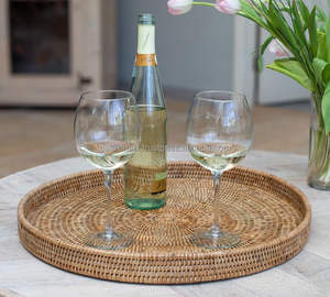 Cesta Redonda de Mimbre Blanca de Moda para Año Nuevo, para Almacenamiento de Alimentos, Organización de Cocina, para Frutas - Product Image 6