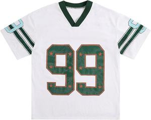 Maillot court à impression par sublimation personnalisée pour hommes vêtements de football américain t-shirt en maille maillot de football en maille à conception courte - Product Image 1