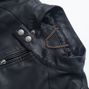 Custom Autumn Winter New Stand Collar Classic Fit Washed Men's Biker Motorcycle Jackets Pu Faux Leather Jacket high quality - Product Image 5