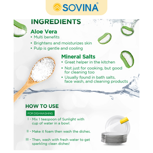 SUNLIGHT Lavavajillas Detergente Líquido Sales Minerales Naturales y Aloe Vera 750G Venta Al por Mayor El Artículo Caliente Hecho En Vietnam - Product Image 3