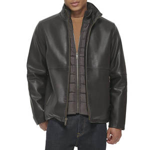 Chaqueta de Cuero para Hombre, Estilo Vintage, Impermeable, Resistente al Viento, con Cuello Alto, Personalizable con Logotipo, de Alta Calidad - Product Image 1