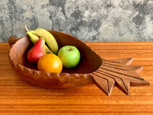 Handcarved Pineapple Wood Serving <b>Bowl</b> Tray Polished and Handmade for Snacks and Fruits for <b>Parties</b> - Product Image 2