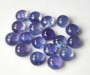 พลอยสีฟ้าหลังแบนทรงกลม4มม.-8มม. พลอย tanzanite ธรรมชาติสำหรับทำเครื่องประดับ - Product Image 2