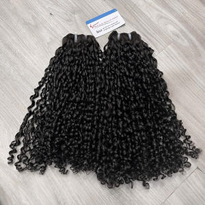 Ensemble de cheveux bruts bouclés birmans avec fermeture, tissage cambodgien, extensions de cheveux bruts indiens péruviens brésiliens vierges - Product Image 4