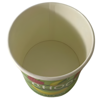 Bol de service pour crème glacée et fruits DPAP300 OZ, avec couvercle en papier kraft anti-ondulation, emballage alimentaire congelé 100% recyclable