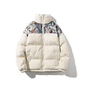 Vente en gros logo brodé sur mesure vestes d'extérieur à capuche bouffantes imperméables chaudes d'hiver à mémoire de forme pour hommes - Product Image 1