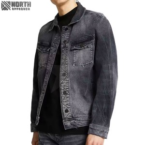 Veste en jean pour homme en gros personnalisable, de haute qualité, respirante et à séchage rapide, logo frontal, veste décontractée, taille/couleur personnalisable - Product Image 3