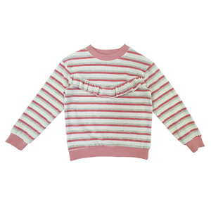 Sweat-shirt de grande qualité pour filles de 2 à 7 ans, pull pour enfants du fabricant 100% coton rose col rond - Product Image 1