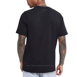 T-shirt à manches courtes col rond 100% coton pour hommes T-shirt tricoté blanc léger de style streetwear - Product Image 4