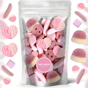 Caramelos de Goma Personalizados al por Mayor Estilo Sueco con Sabores a Durazno, Fresa y Vainilla, Sin Gelatina, Fábrica de Origen OEM - Product Image 1