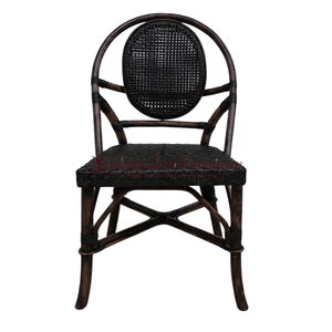 Nouvelle Chaise en Rotin Minimaliste Moderne Classique Noir Vieilli pour la Maison, le Salon, le Restaurant, le Bar, la Salle à Manger, le Jardin, la Terrasse - Product Image 2