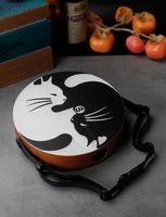 Tambour portable en acajou Walter W-03 2024 avec sac de rangement à motif chat, instrument de percussion original
