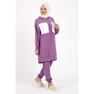 Ensemble décontracté mi-long Aerobin détaillé, tailles XL et 2XL, tissu à motifs décoratifs - Product Image 1