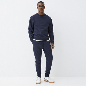 Sudadera de lana de alta calidad Azul Marino/azul medianoche logotipo personalizado hombres y mujeres pulóver cálido invierno Casual Sudadera con capucha OEM/ODM - Product Image 3