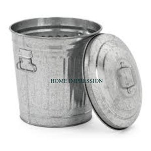 Meilleure vente forme ronde galvanisé étain brillant miroir poli poubelle Standard haute qualité grande maison et chambre poubelle - Product Image 4