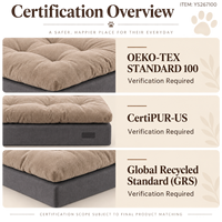 Matelas pour chien rectangulaire en tissu simili daim taupe et gris foncé avec coussin capitonné Yangyangpet