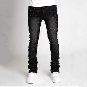 Men's Casual Straight Skinny Cargo Pants Manufacturer's Wholesale <b>Jeans</b> Lightweight Knit Spandex Cotton Streetwear for Outdoor - Product Image 2