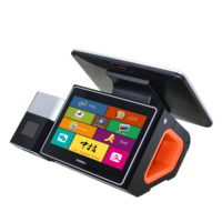 15.6 pouces Windows 10 tout en un système de point de vente à double écran tactile pour restaurants imprimante 80mm incluse