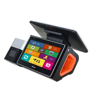 Windows 10 Restaurant electronic 15.6 inch Windows all in one dual Touch Screen Pos Point of Sales System with 80mm Printer