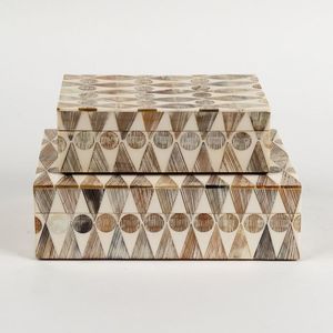 Decorative Resin Storage <b>Boxes</b> with Lid for Tabletop and Living Room Styling Handmade Resin Organizer <b>Box</b> with Modern Pattern - Product Image 5