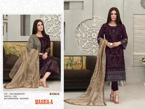 2022 nouveauté pakistanaise ethnique Faux Georgette Salwar Kameez lourde broderie travail séquence robe pour les mariages grossiste Surat - Product Image 3