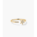 Anillo Abierto Estrella de Diamante Pavé en Oro Blanco de 14K con Rodio y Chapado en Oro de 14K con Incrustaciones de Circonita, Joyería para Boda o Regalo - Product Image 2