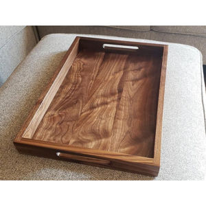 Plateau de service en bois d'acacia de la plus haute qualité avec poignées, plateau de service rectangulaire pour la maison, les hôtels, les restaurants, utilisation au prix le plus bas - Product Image 4