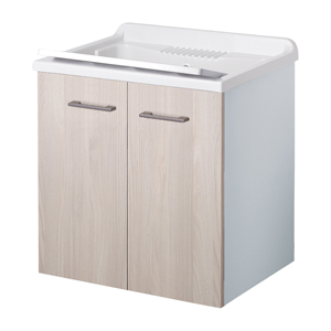 Mobile Bagno Classico Serie Sky 60x50x65 cm, Costruzione in Ceramica e Compensato, Resistente all'Acqua, Include Specchio con Armadietto - Product Image 1