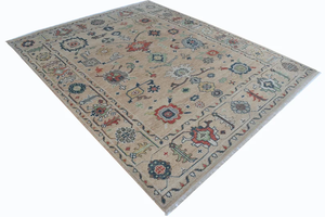 Tapis en laine noué à la main personnalisé OEM Motif floral Rectangle en forme de tapis moderne fait main décoration de sol à vendre - Product Image 4