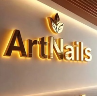 Accessoires pour salon de manucure, panneau mural LED 3D, signalétique électronique personnalisée, enseigne de salon de luxe, enseigne en métal extérieure, logo Signvia