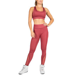 Vêtements de sport athlétiques, soutien-gorge de sport à col rond, leggings taille haute, pantalon, ensemble de yoga pour la salle de sport, entraînement, écologique, pour femmes - Product Image 4
