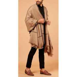 Chal de Lana para Hombre, Invierno, Suave, Cálido, Transpirable, 300g, Tradicional, Elegante, Color Sólido, Estilo Medio Oriente - Product Image 1