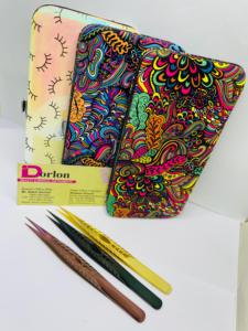 Pince à épiler professionnelle pour extension de cils Logo privé pince à cils pointue en acier inoxydable avec pince à cils PU Kit d'emballage - Product Image 3