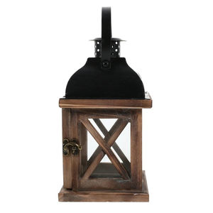 Elegant Wood & Metal Candle Lantern With Handle for Home Balcony <b>Garden</b> <b>Lighting</b> Decor for Christmas <b>Hanging</b> Lantern - Product Image 1