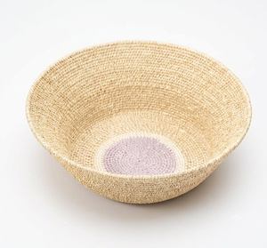 Juego de 3 tazones nido de mimbre bohemios tejidos a mano con borde bicolor para mesa de comedor, tazón decorativo - Product Image 5