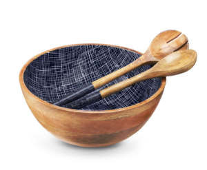 Marque de luxe 2024 nouveau Design bol de service en bois rond 850 ml produit de fête de vente chaude de l'Inde - Product Image 5