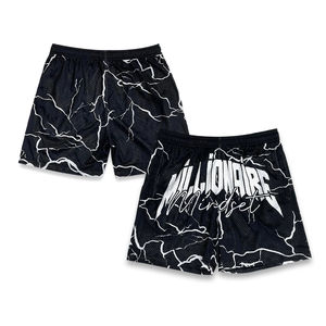 Pantalones Cortos Deportivos de Baloncesto Unisex con Estampado Personalizado, Sublimación, Malla Transpirable, Cordones, Diseño Sólido, Cintura Media - Product Image 1
