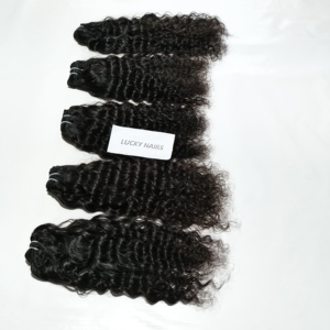 100% brut non transformé cuticule aligné sud de l'Inde Temple naturel noir bouclé paquet de cheveux humains Style vague lâche Extensions profondes - Product Image 1