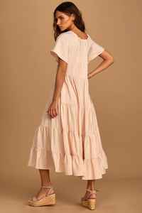 Diseño único Casual suelto 100% tela de rayón hasta el tobillo Maxi vestido con cuello redondo borla suelta de talla grande Maxi vestido - Product Image 4