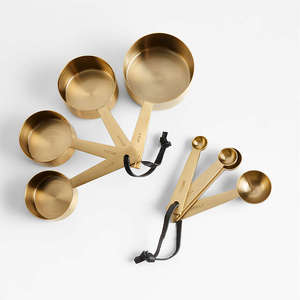 Set of 4 Gold Polished Measuring Cups in Brass With Engraved Design Perfect for High Quality Kitchenware and Cooking Needs Items - Product Image 4