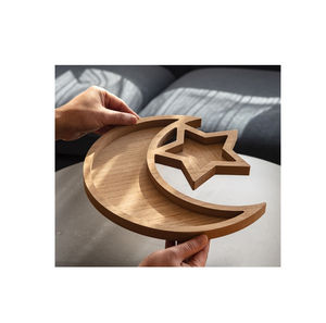 Bandeja de Madera en Forma de Media Luna para Galletas, Aperitivos, Frutos Secos, Bandeja para Servir, Se Acepta Logotipo Personalizado - Product Image 3