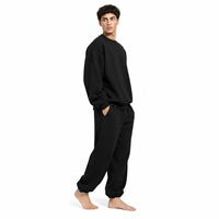 Combinaison en polaire pour homme à taille élastique, coupe ample, manches longues, en tissu polaire doux, chaude et idéale pour l'extérieur