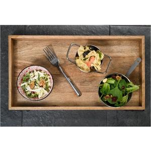 Plateau de service créatif en bois massif marron élégant pour la maison décorative hôtel restaurant bar ustensiles de cuisine décor de table fabriqué en Inde - Product Image 3