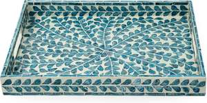 Plateau en bois avec incrustations de nacre, design traditionnel, pour la décoration de la maison, les mariages et les fêtes - Product Image 4