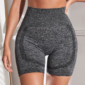 Nouveauté Shorts de yoga pour femmes en tissu uni avec logo personnalisé Taille haute Respirant Extensible dans les quatre sens Shorts de sport pour la salle de sport - Product Image 5