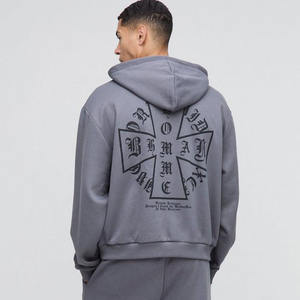 Trendy Hoodie Sweatpants Jogger Set Cargo Pant Chándal Sostenible Oversized Boxy Homme Cross Zip Hooded Chándal Colección - Product Image 5